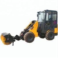 snow cleaning mini wheel loader with snow plow